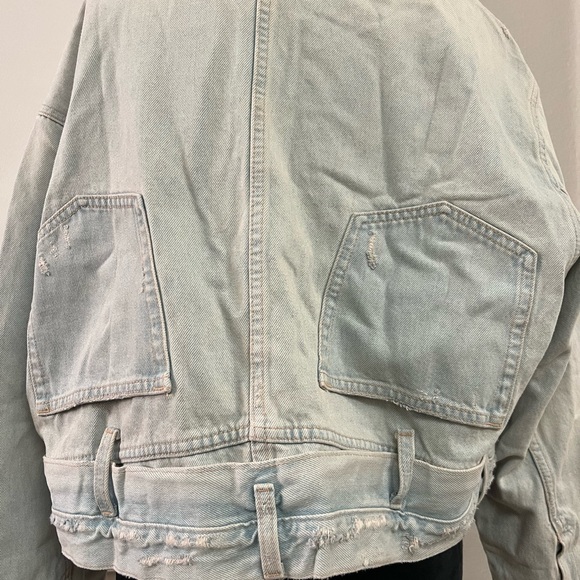 TRF Denim Jacket with pant style waist - Picture 3 of 3